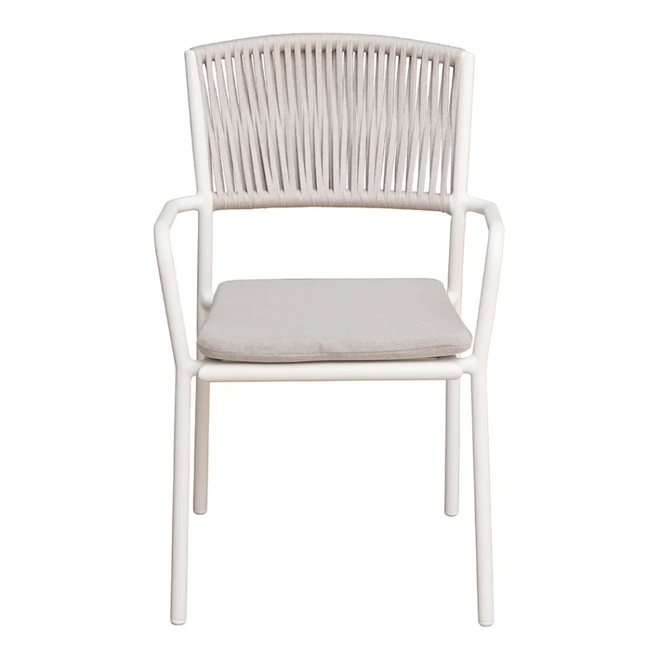 4 składane krzesła ogrodowe z aluminium i liny - Lunaris Viadurini