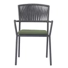 4 składane krzesła ogrodowe z aluminium i liny - Lunaris Viadurini