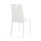 4 krzesła całkowicie obite białą skórą syntetyczną - Tulio Viadurini