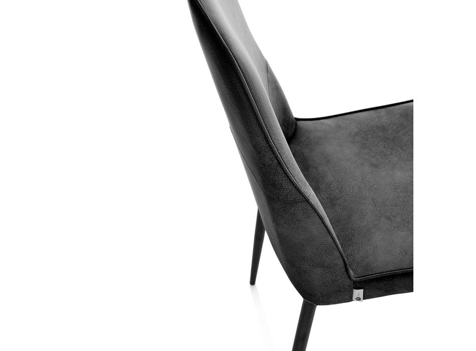 4 krzesła z siedziskiem ze sztucznej skóry i metalowymi nogami - Tariq Viadurini
