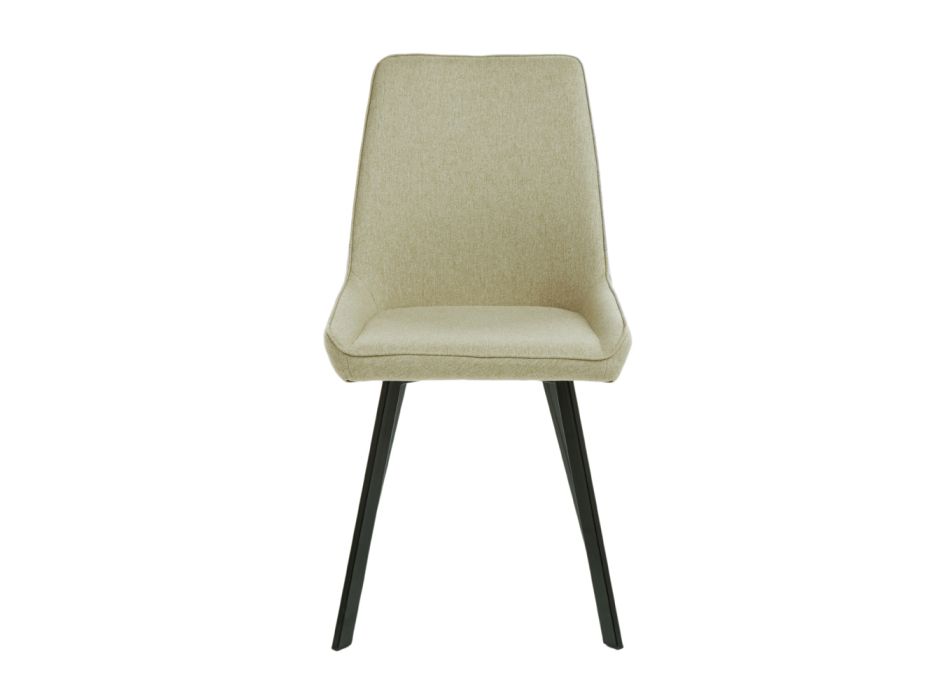 4 krzesła z siedziskiem z mikrofibry i metalową konstrukcją - brzoskwiniowy Viadurini
