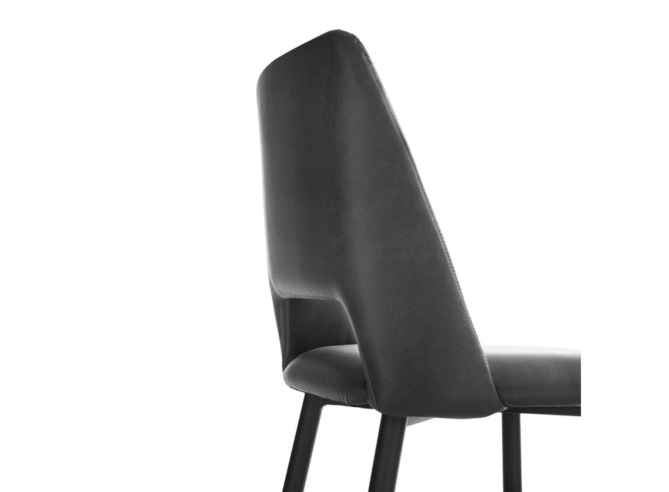4 krzesła z metalową ramą i siedziskiem z mikrofibry - Hala Viadurini