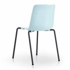4 krzesła ogrodowe z możliwością układania w stosy wykonane z metalu i polipropylenu Made in Italy - Carita Viadurini