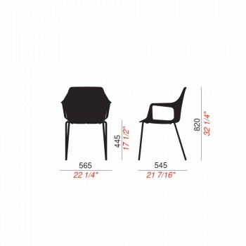 4 krzesła ogrodowe z możliwością układania w stosy z polipropylenu i metalu Wykonane we Włoszech - Carlene