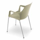 4 krzesła ogrodowe z możliwością układania w stosy z polipropylenu i metalu Wykonane we Włoszech - Carlene Viadurini