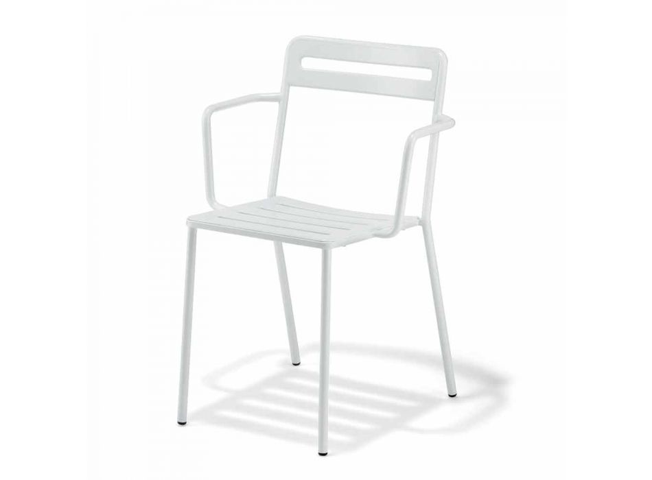 4 zewnętrzne metalowe krzesła z możliwością sztaplowania Made in Italy - Yolonda