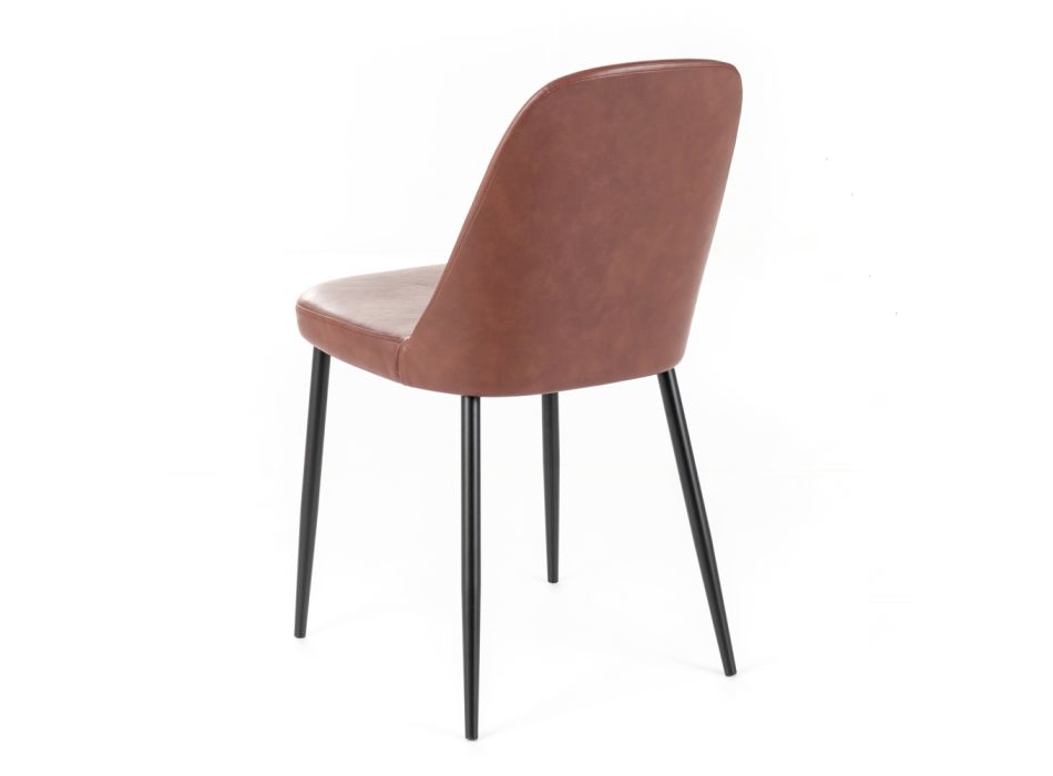 4 krzesła wewnętrzne z miękkiego w dotyku materiału w różnych kolorach i z metalowymi nogami - Hugo Viadurini