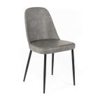4 krzesła wewnętrzne z miękkiego w dotyku materiału w różnych kolorach i z metalowymi nogami - Hugo Viadurini