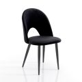 4 krzesła wewnętrzne z tkaniny z efektem aksamitu w różnych kolorach - Corvina