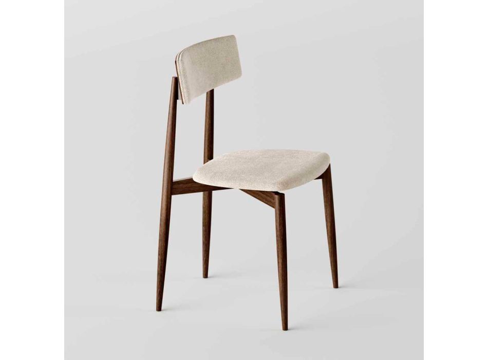 4 krzesła do jadalni z litego drewna jesionowego i tkaniny Made in Italy - Sulu Viadurini