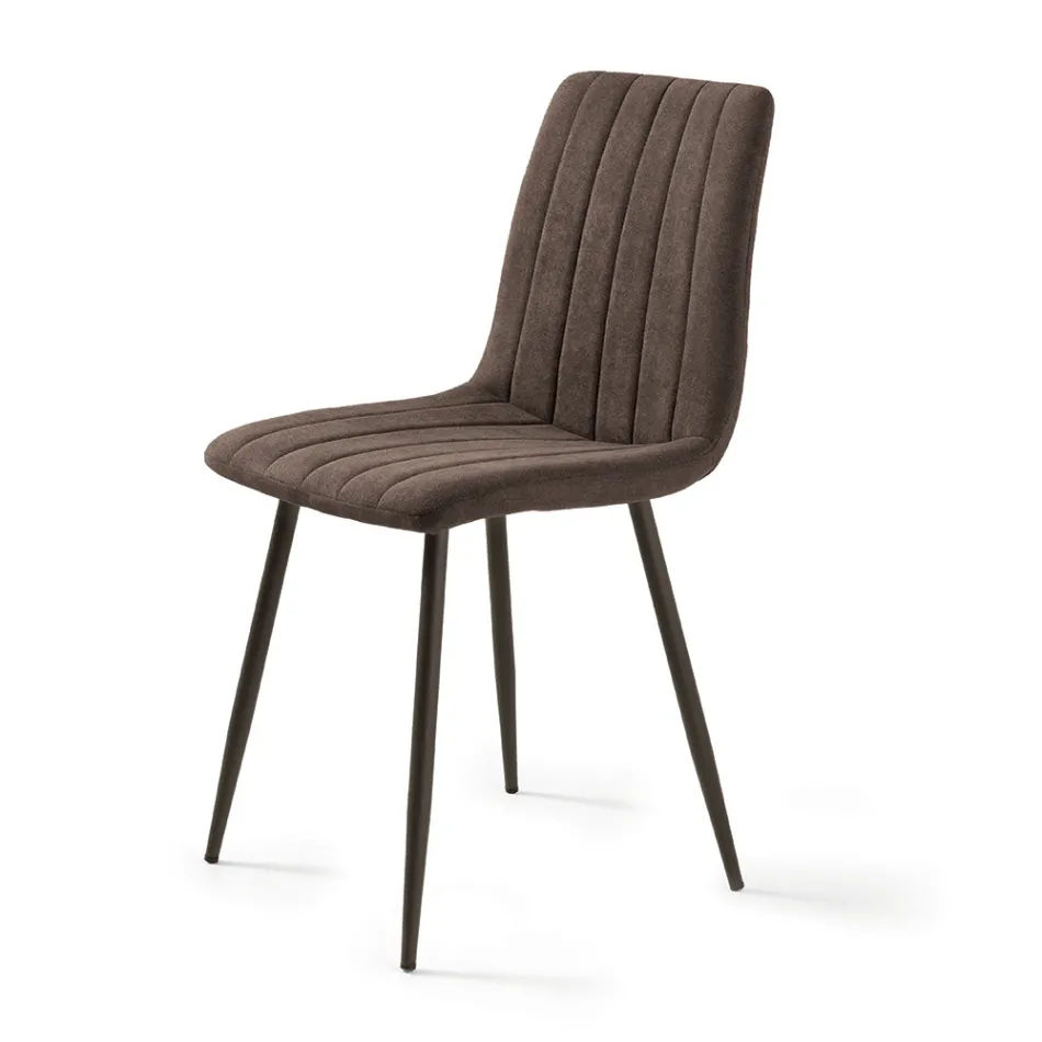 4 krzesła do salonu z tapicerowanymi siedziskami w różnych kolorach - Impeto Viadurini