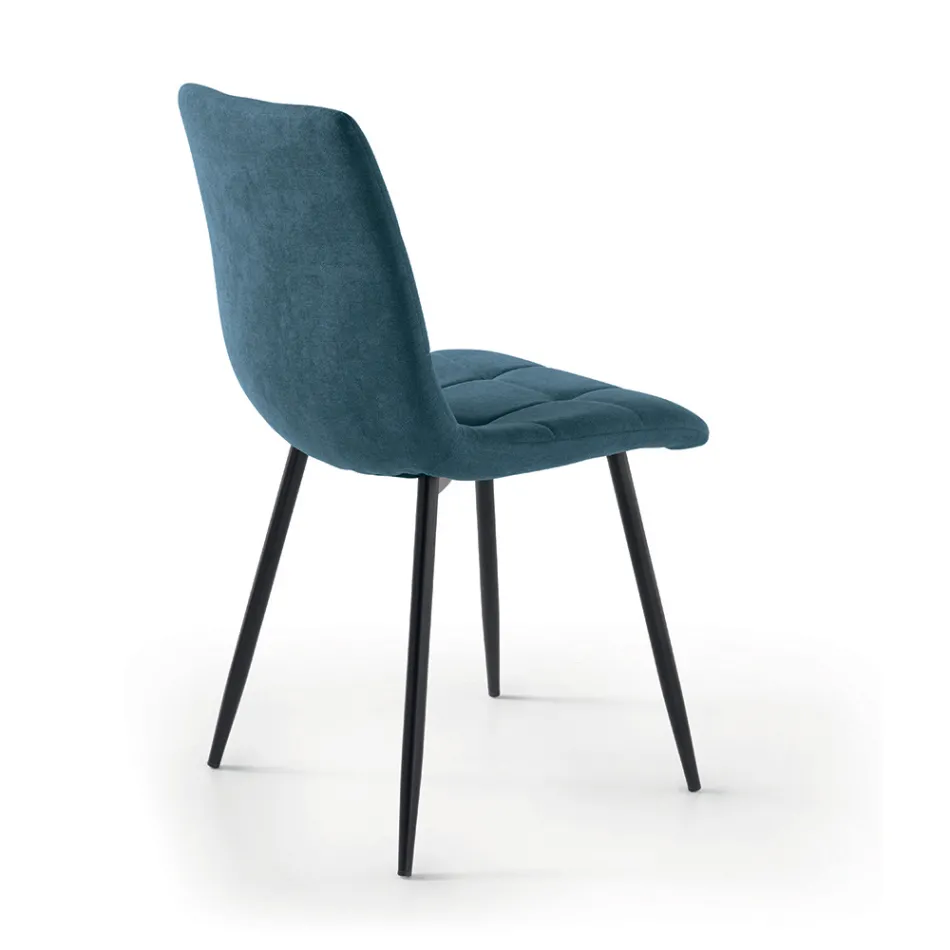 4 krzesła do salonu z siedziskami z tkaniny w różnych kolorach - Aktualne Viadurini