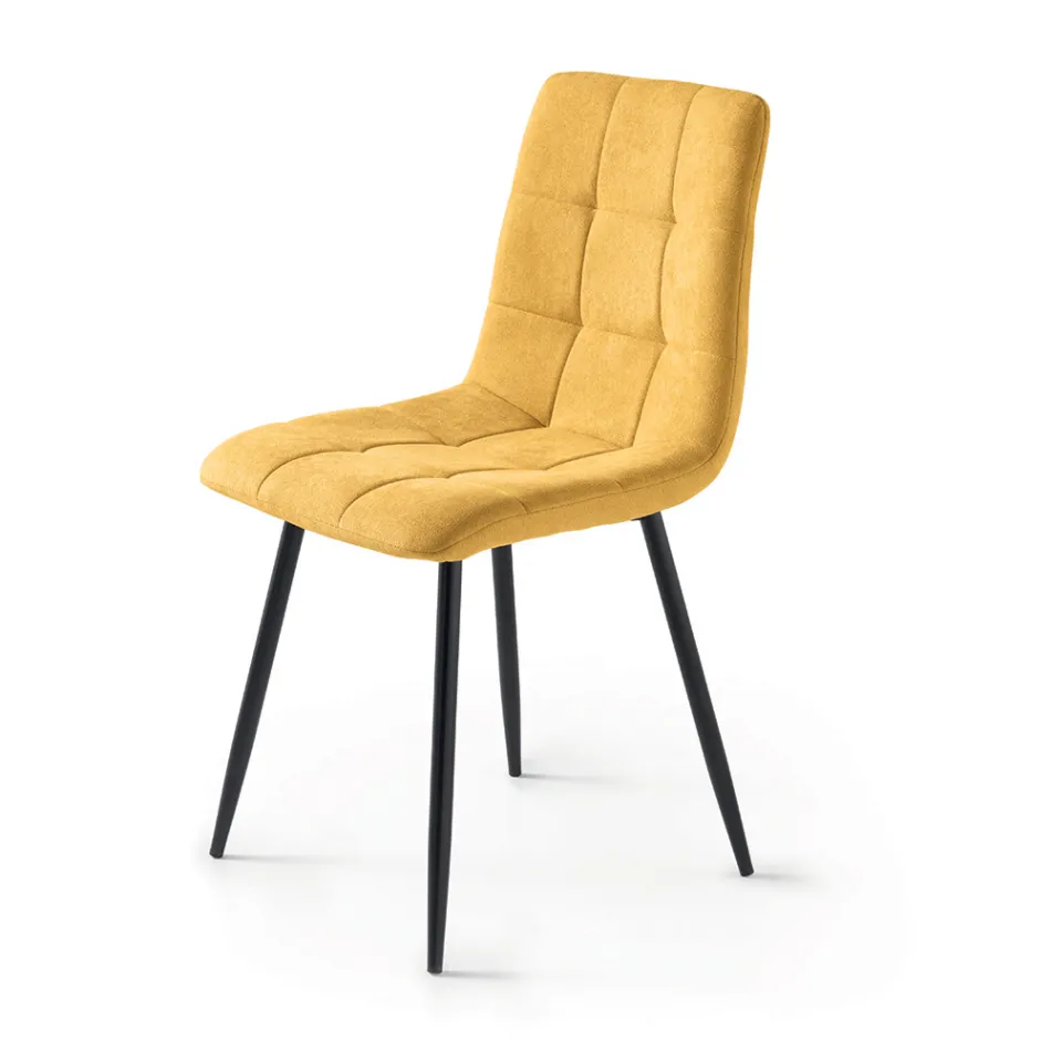 4 krzesła do salonu z siedziskami z tkaniny w różnych kolorach - Aktualne Viadurini