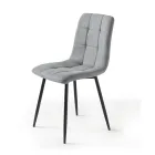 4 krzesła do salonu z siedziskami z tkaniny w różnych kolorach - Aktualne Viadurini