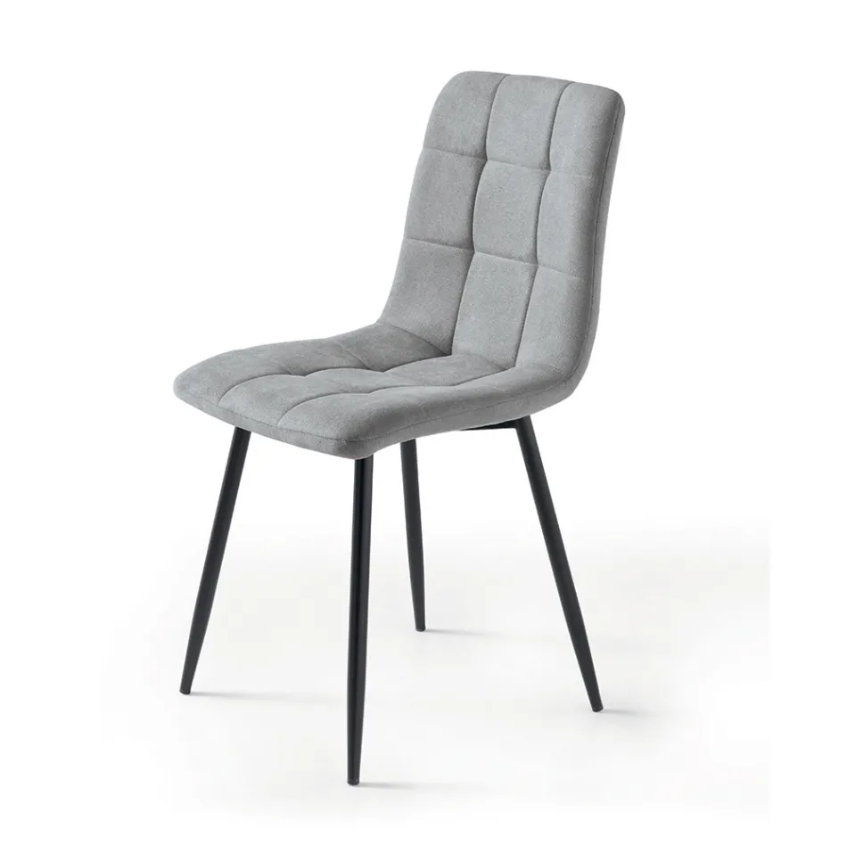 4 krzesła do salonu z siedziskami z tkaniny w różnych kolorach - Aktualne Viadurini