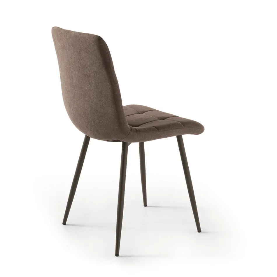 4 krzesła do salonu z siedziskami z tkaniny w różnych kolorach - Aktualne Viadurini