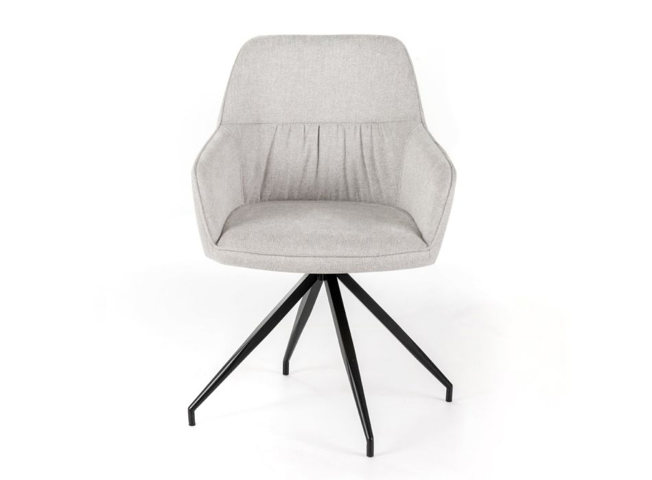 4 krzesła do salonu z siedziskiem z tkaniny, metalową konstrukcją i nogami – sosna Viadurini
