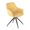 4 krzesła do salonu z siedziskiem z tkaniny, metalową konstrukcją i nogami – sosna