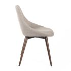 4 krzesła do salonu z siedziskiem z tkaniny i konstrukcją z litego drewna - pasja Viadurini