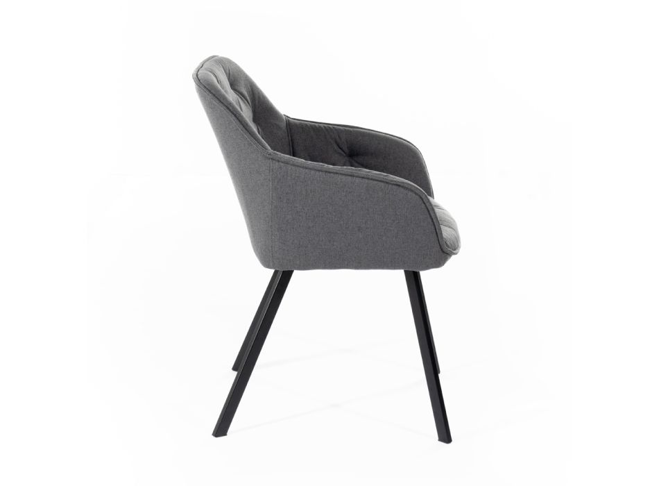 4 krzesła do salonu z siedziskiem z tkaniny i metalową konstrukcją - owoce Viadurini