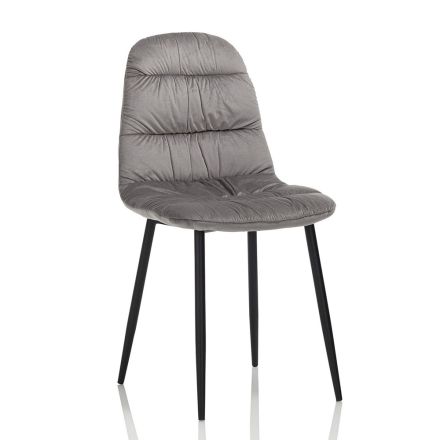 4 krzesła do salonu z czarnego metalu i aksamitu - Omar Viadurini
