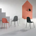 4 krzesła do salonu z polipropylenu z metalową ramą - Dinamo Viadurini