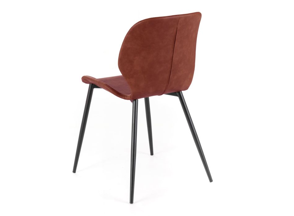 4 krzesła do salonu z miękkiego w dotyku materiału w różnych kolorach i z metalowymi nogami – Spritz Viadurini