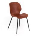 4 krzesła do salonu z miękkiego w dotyku materiału w różnych kolorach i z metalowymi nogami – Spritz