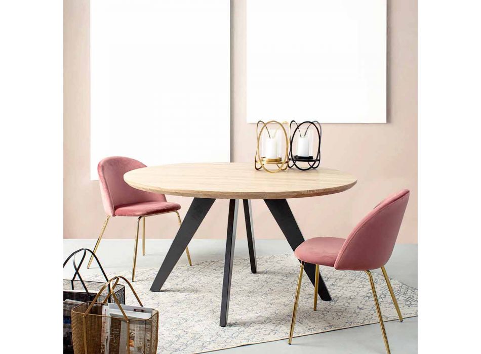 4 designerskie krzesła tapicerowane welurem ze stalową konstrukcją Homemotion - Dania Viadurini