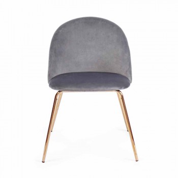4 designerskie krzesła tapicerowane welurem ze stalową konstrukcją Homemotion - Dania