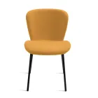 4 tapicerowane krzesła z tkaniny Bouclè i czarnej metalowej ramy - Tiziana Viadurini