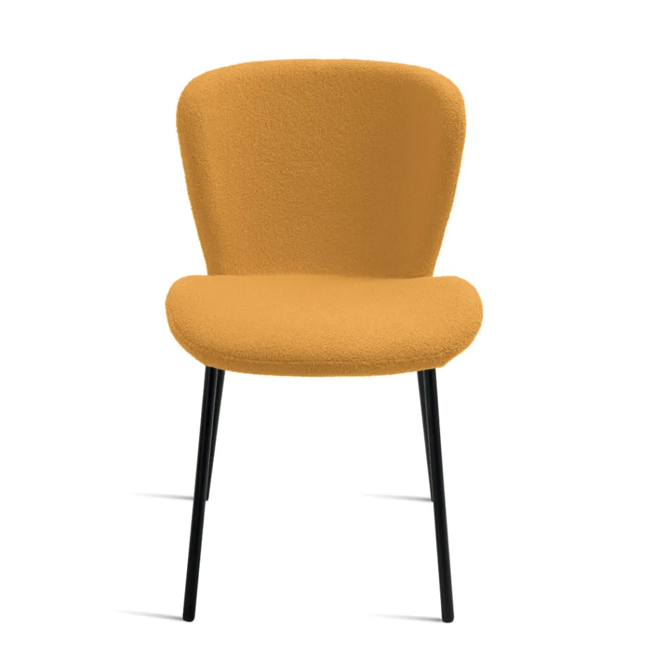 4 tapicerowane krzesła z tkaniny Bouclè i czarnej metalowej ramy - Tiziana Viadurini