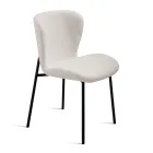 4 tapicerowane krzesła z tkaniny Bouclè i czarnej metalowej ramy - Tiziana Viadurini