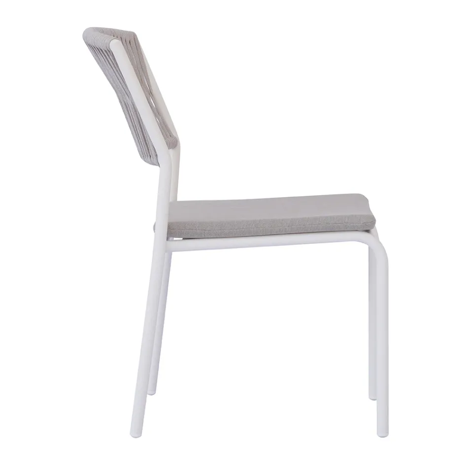 4 składane krzesła ogrodowe z aluminium i liny - Lunaris Viadurini