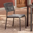 4 składane krzesła ogrodowe z aluminium i liny - Lunaris Viadurini