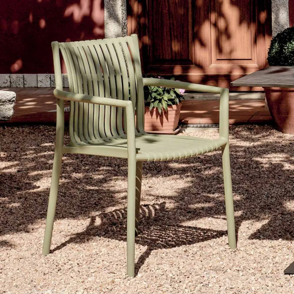 4 składane krzesła ogrodowe z polipropylenu odpornego na promieniowanie UV - Ondara Viadurini