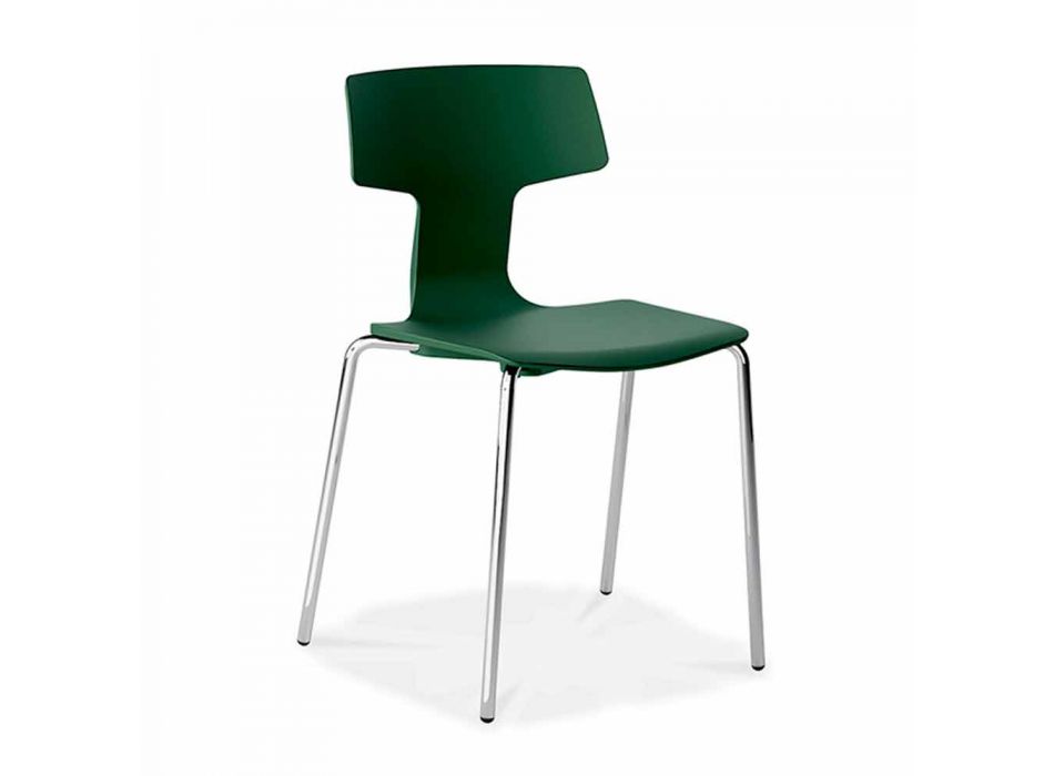 4 krzesła z możliwością ustawiania jeden na drugim w metal i polipropylen Made in Italy - Clarinda Viadurini
