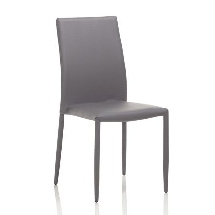 4 metalowe krzesła całkowicie pokryte imitacją skóry - Rania Viadurini