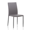 4 metalowe krzesła całkowicie pokryte imitacją skóry - Rania