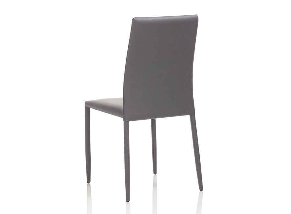 4 metalowe krzesła całkowicie pokryte imitacją skóry - Rania Viadurini