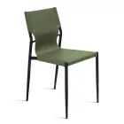 4 krzesła z kolorowej skóry ekologicznej i malowanej metalowej podstawy - Komedia Viadurini