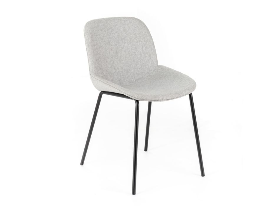 4 krzesła z tkaniny, konstrukcja z polipropylenu i metalowe nogi - Patchulli Viadurini