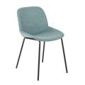 4 krzesła z tkaniny, konstrukcja z polipropylenu i metalowe nogi - Patchulli