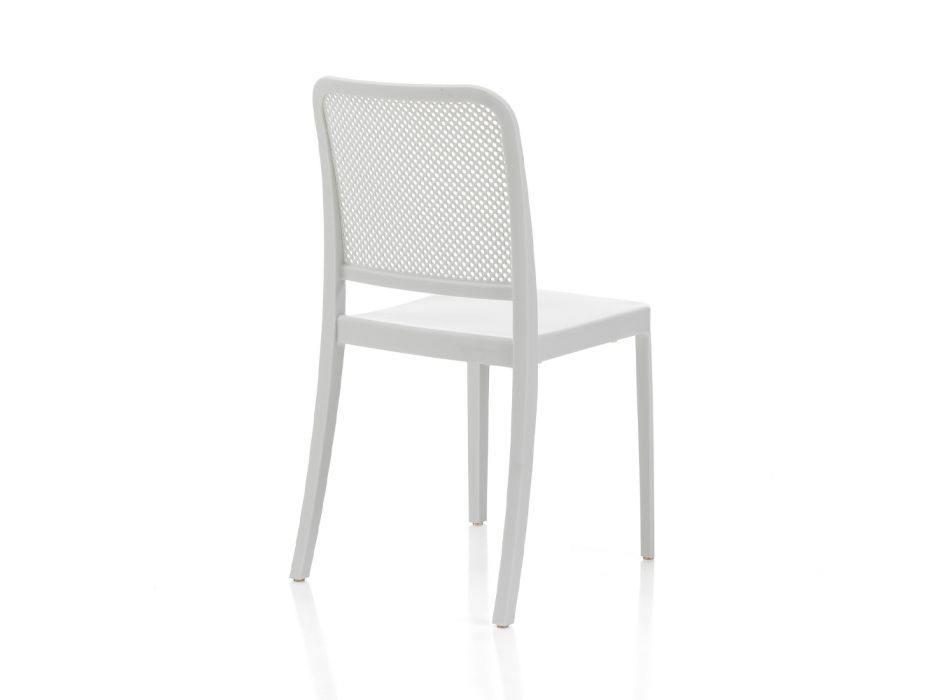 4 krzesła wewnętrzne i zewnętrzne z możliwością sztaplowania, z polipropylenu - Paw Viadurini