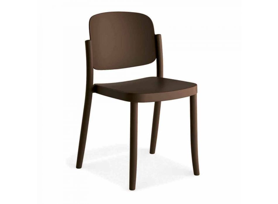 4 nowoczesne krzesła ogrodowe z możliwością układania w stosy z polipropylenu Made in Italy - Bernetta