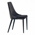 4 nowoczesne krzesła stalowe z tapicerowanym aksamitnym siedziskiem Made in Italy - Nirvana