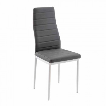 4 nowoczesne krzesła do jadalni z imitacji skóry i metalowych nóg - Spiga