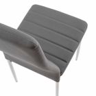 4 nowoczesne krzesła do jadalni z imitacji skóry i metalowych nóg - Spiga Viadurini