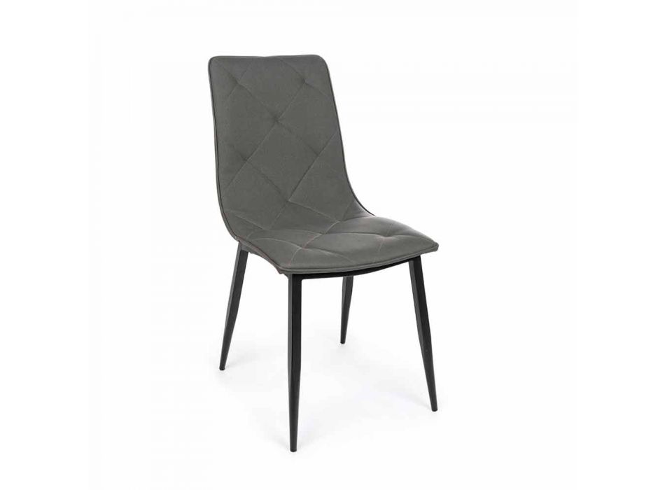 4 nowoczesne krzesła pokryte skórą ekologiczną ze stalową podstawą Homemotion - Daisa