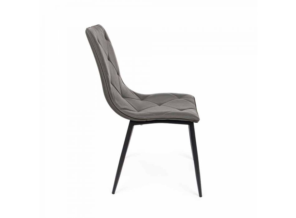 4 nowoczesne krzesła pokryte skórą ekologiczną ze stalową podstawą Homemotion - Daisa Viadurini